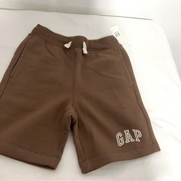 Gap Kids Relaxed Fleece Small Logo Pull-On Shorts Brown & Burnt Orange EUC - Picture 8 of 13